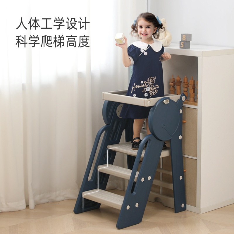 세면대 계단 학습 타워 아기 세면대 단계 의자 접이식 등산 발판 난간 A 63x51x81 - 상세 이미지 3