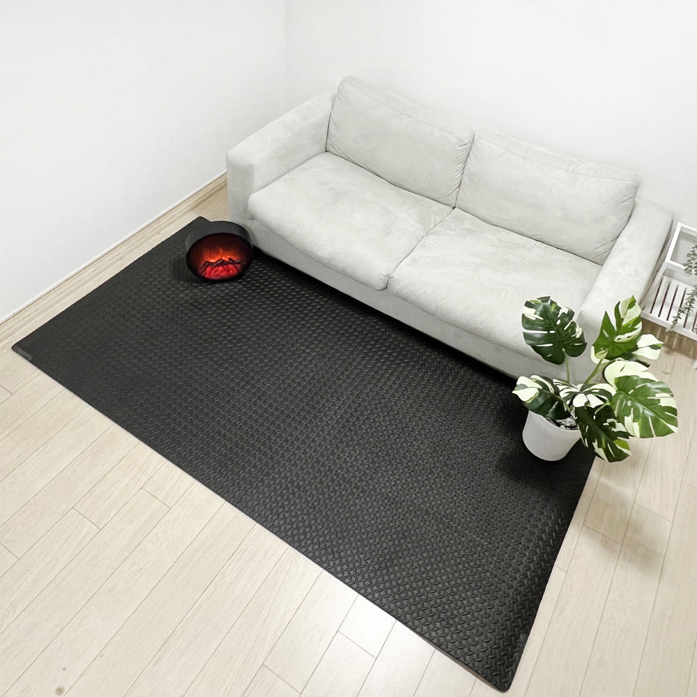 홈트 운동매트 와이드 요가매트 대형 넓은 홈트레이닝 헬스장 층간소음 7mm, 블랙