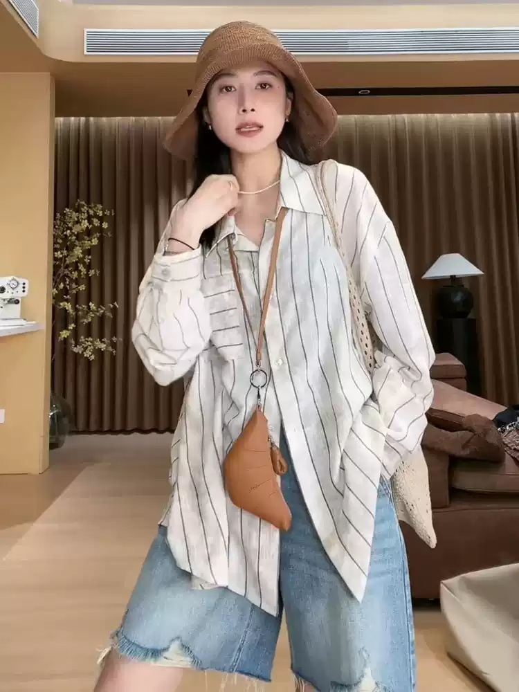 수상한 그녀 5화 서영희 셔츠 블라우스 반지숙 줄무늬 카라넥 의상 옷 패션 - 상세 이미지 2