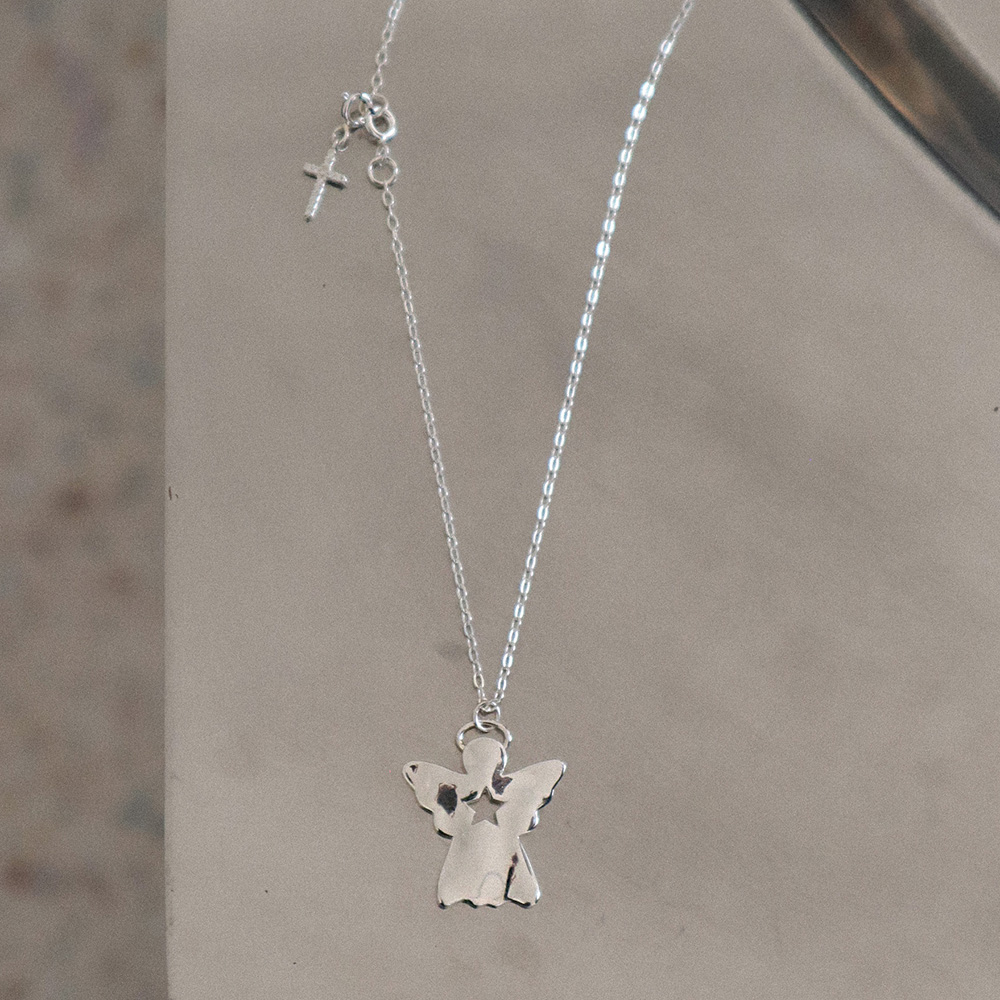 엔젤 오너먼트 목걸이 실버 Angel Ornament Necklace - 메인 이미지