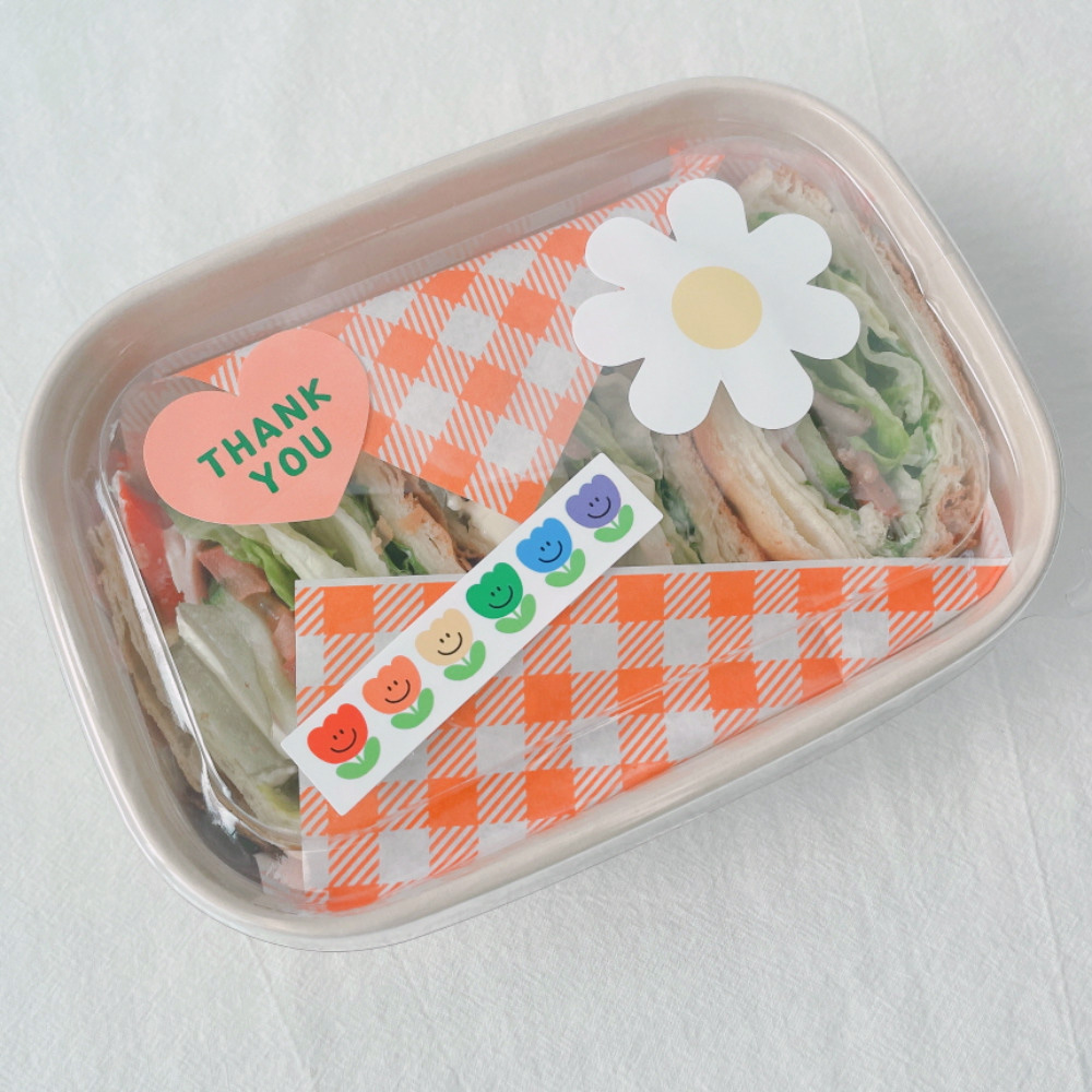 일회용 샌드위치 포장 용기 샐러드 떡 김밥 크라프트 직사각580 배달 종이 도시락 이미지 6