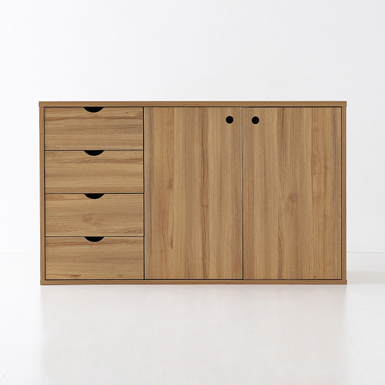 숄리드 2문4서랍 수납장 CHM72120 1200x390x719mm, 4단, 캄포어베니어 7091.0972 - 상품 이미지