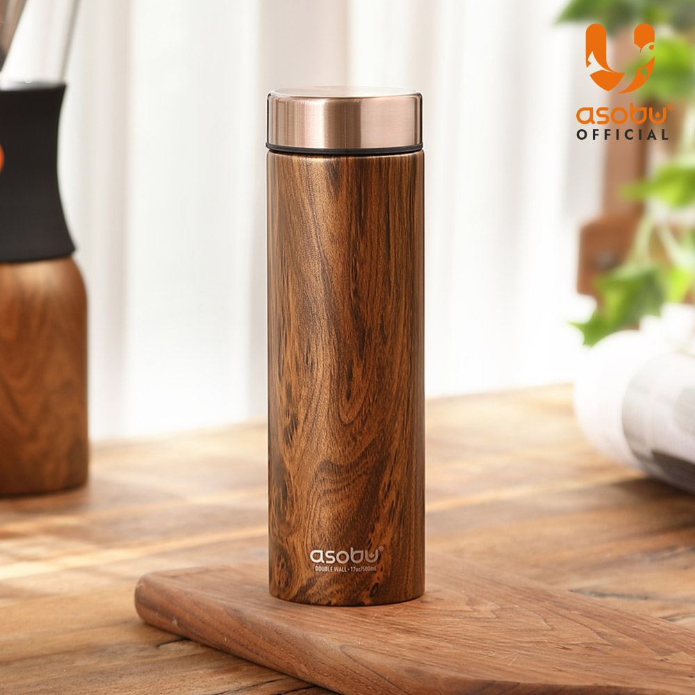 아소부 스테인레스 보온보냉 텀블러 르바통 500ml, 우드 - 상세 이미지 2
