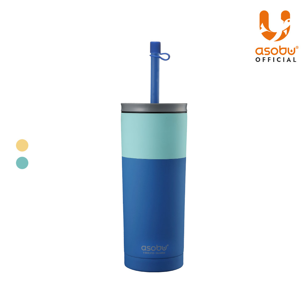 캐나다 아소부 스테인레스 보온보냉 빨대텀블러 파스텔 슈퍼브 시피 600ml, 파스텔블루 - 메인 이미지