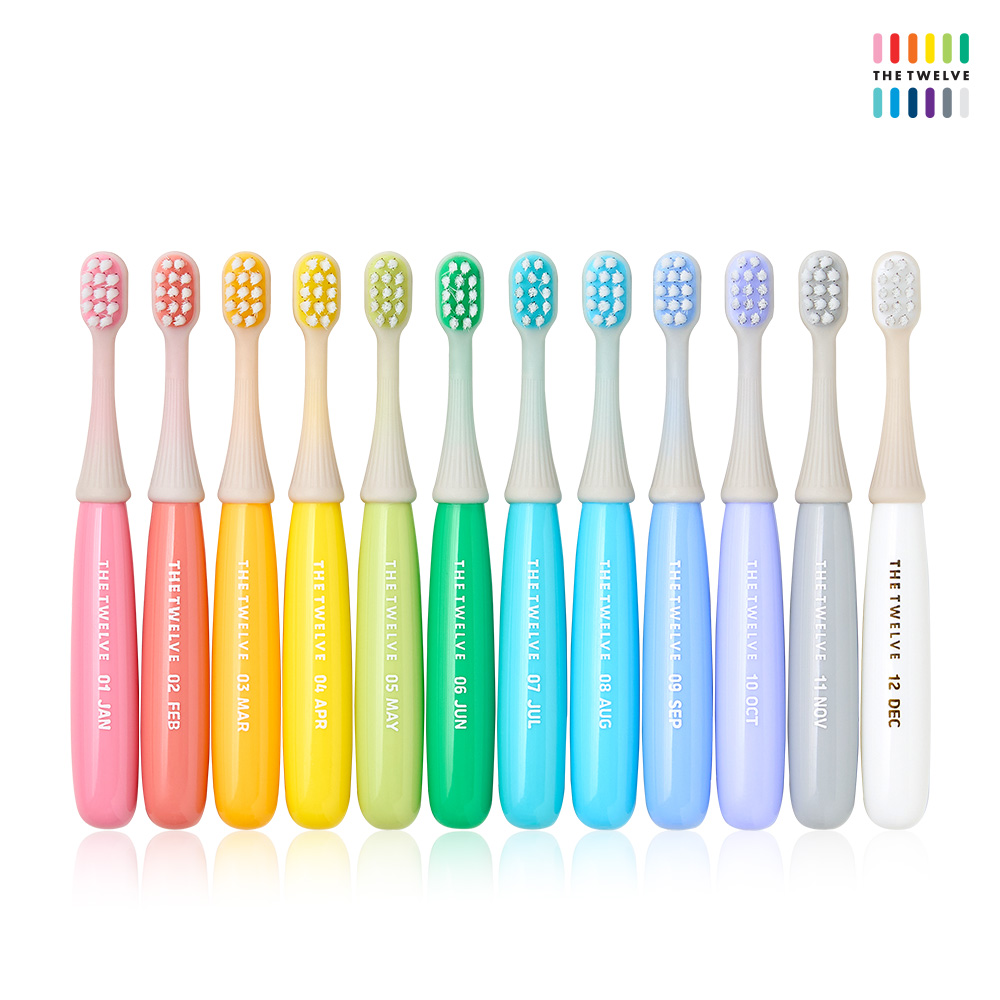[1+1] 더트웰브 유아칫솔 12P + 키즈칫솔 12P 세트 어린이 돌 아기