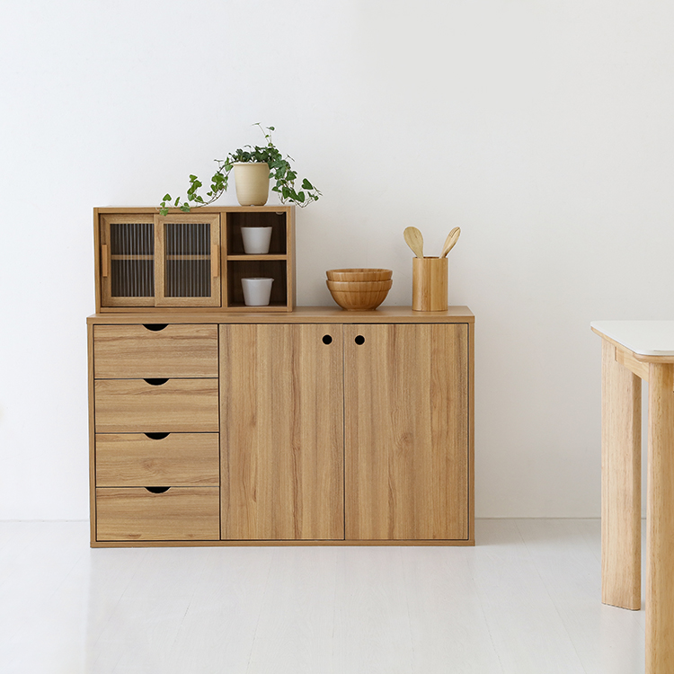 숄리드 2문4서랍 수납장 CHM72120 1200x390x719mm, 4단, 캄포어베니어 7091.0972 - 상세 이미지 4