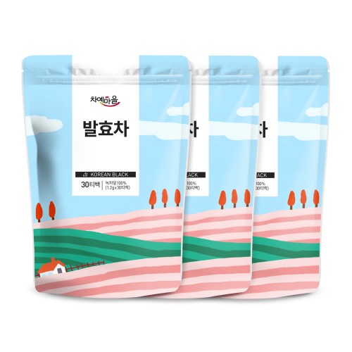 차예마을 국내산 발효차 발효녹차 티백 30개입, 3개 - 상품 이미지