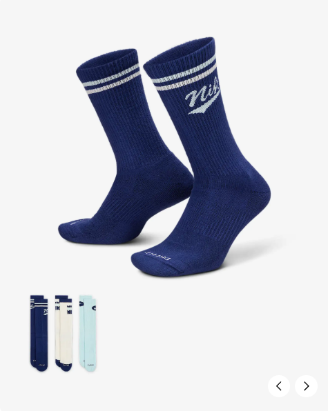 국내매장판 나이키 에브리데이 플러스 크루 삭스 3켤레 D4 HJ9336-902