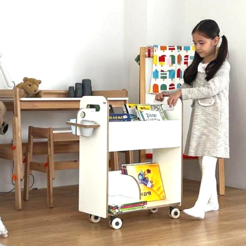 엘리북카트 북트롤리 북트리 북트레일러  북카트 원목책꽂이