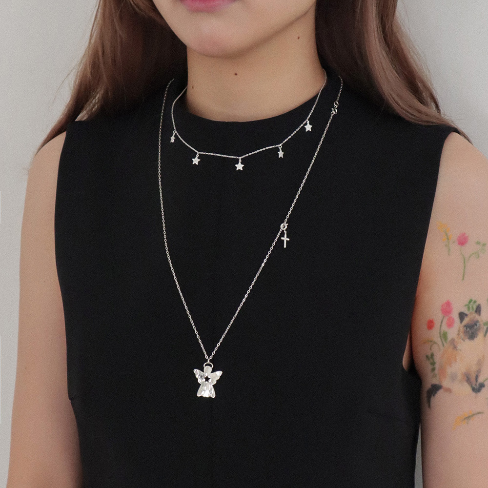 엔젤 오너먼트 목걸이 실버 Angel Ornament Necklace - 상세 이미지 3