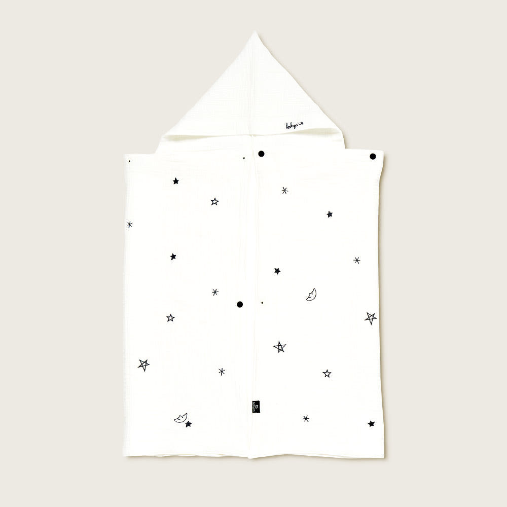 베이비앙 스타라이트 3중거즈 40수 엄마편한 앞치마목욕타올, 아기목욕 앞치마, 아기목욕타올 후드형 목욕가운, 7세까지 쭉 사용가능