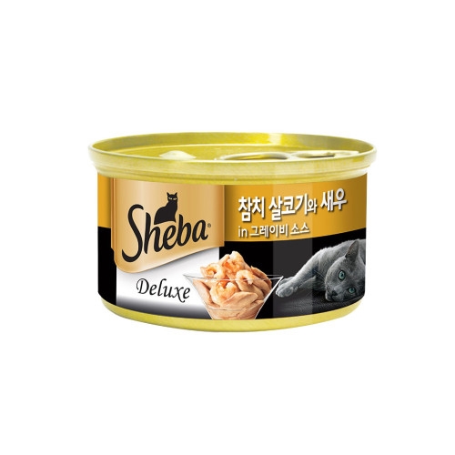 쉬바 고양이 캔 참치살코기와새우 85g - 상품 이미지
