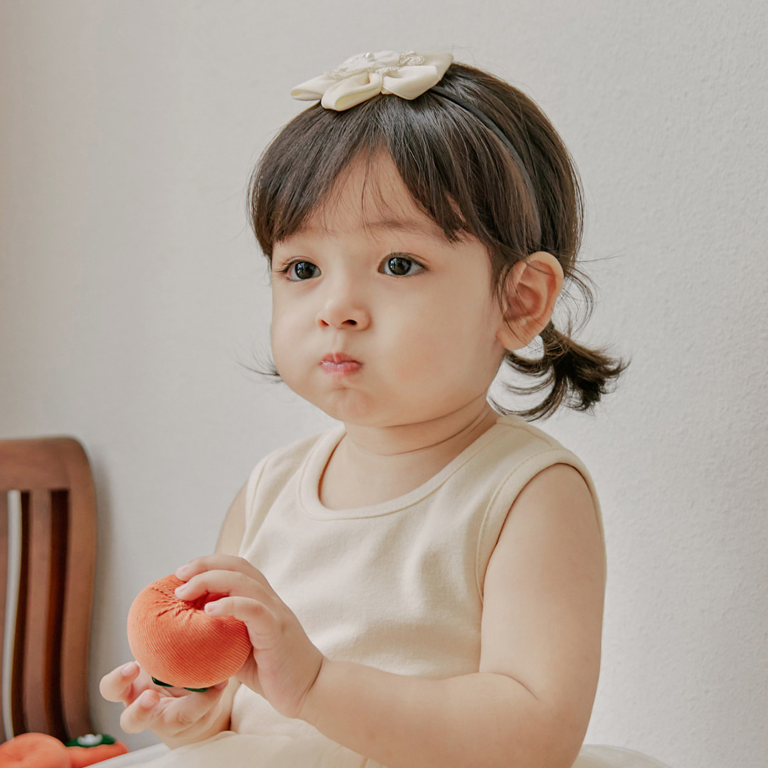 여아 유아 한복 리본 배씨 머리띠 이미지 7