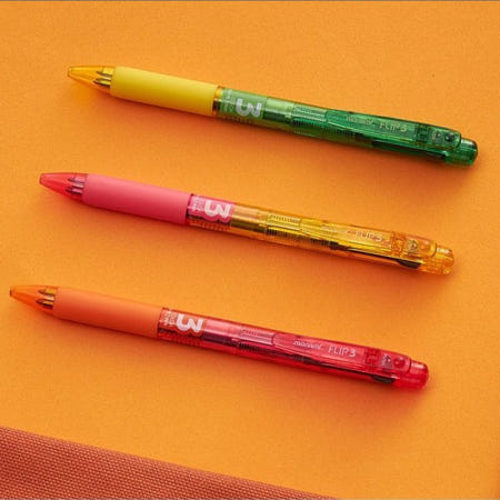 국산 모나미 3색 형광 볼펜 글씨 예쁘게 써지는 수험생 고시생 필기용 볼펜 12개