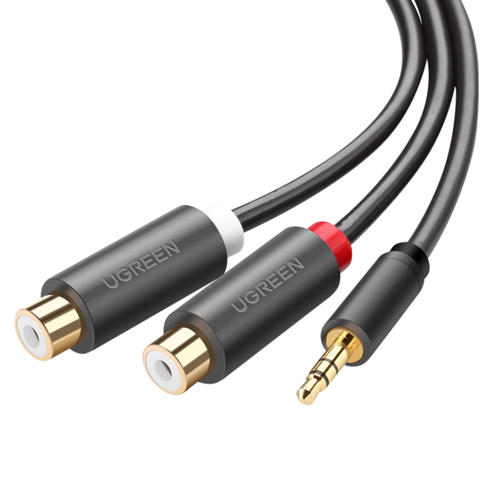 유그린 스테레오 3.5mm M to 2 RCA F 오디오 케이블 AV109 - 상세 이미지 3
