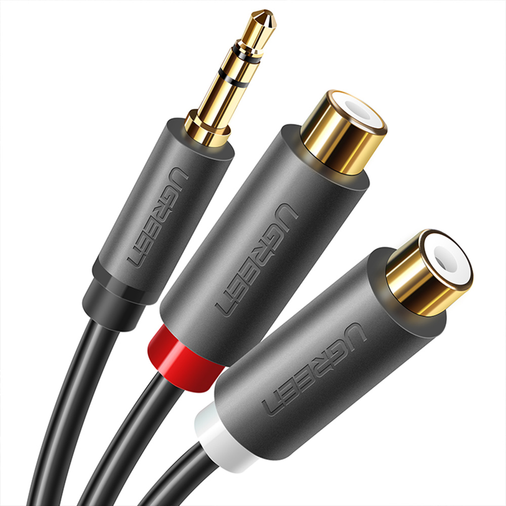 유그린 스테레오 3.5mm M to 2 RCA F 오디오 케이블 AV109