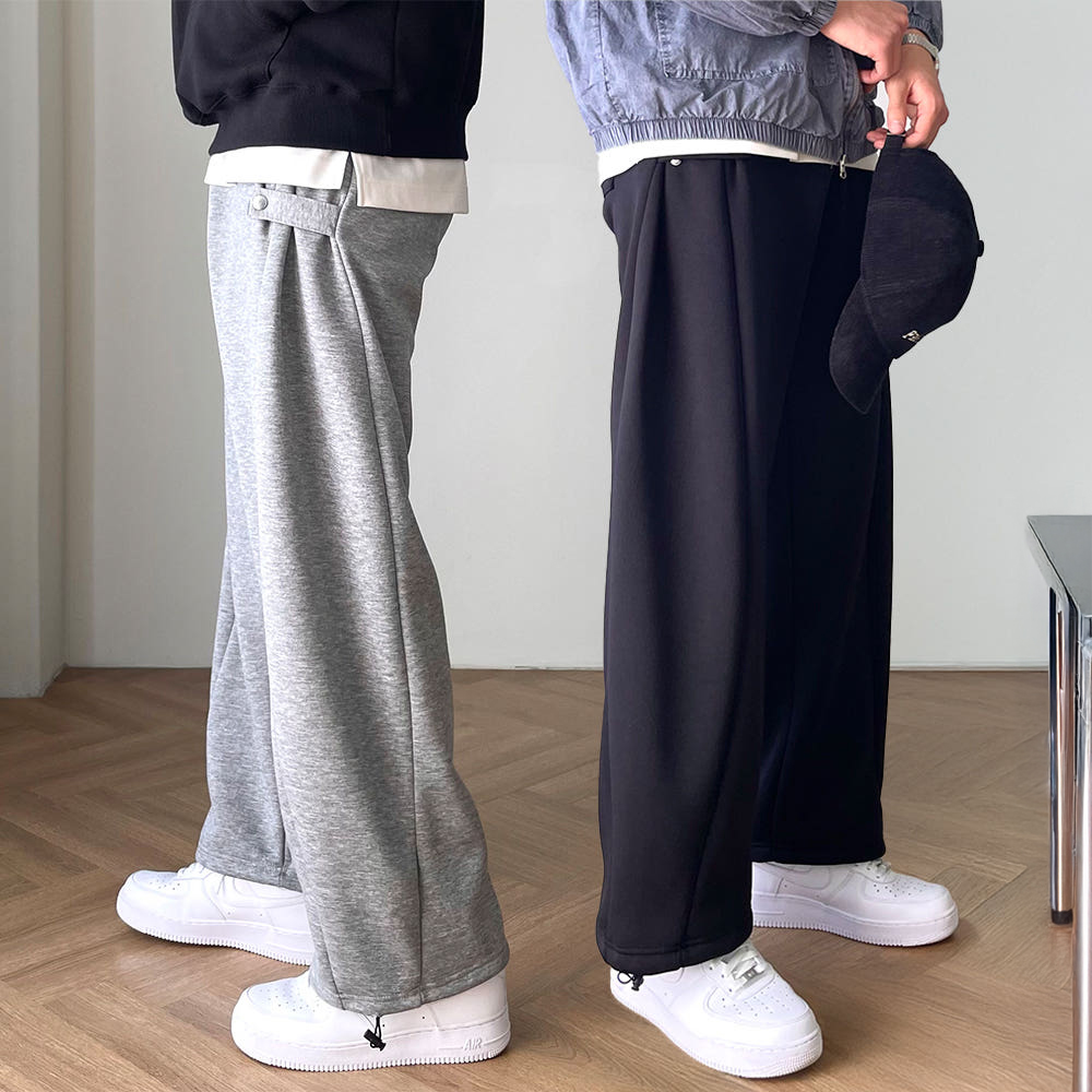 1+1 양털바지 스웻팬츠 남자기모와이드팬츠 - 상품 이미지