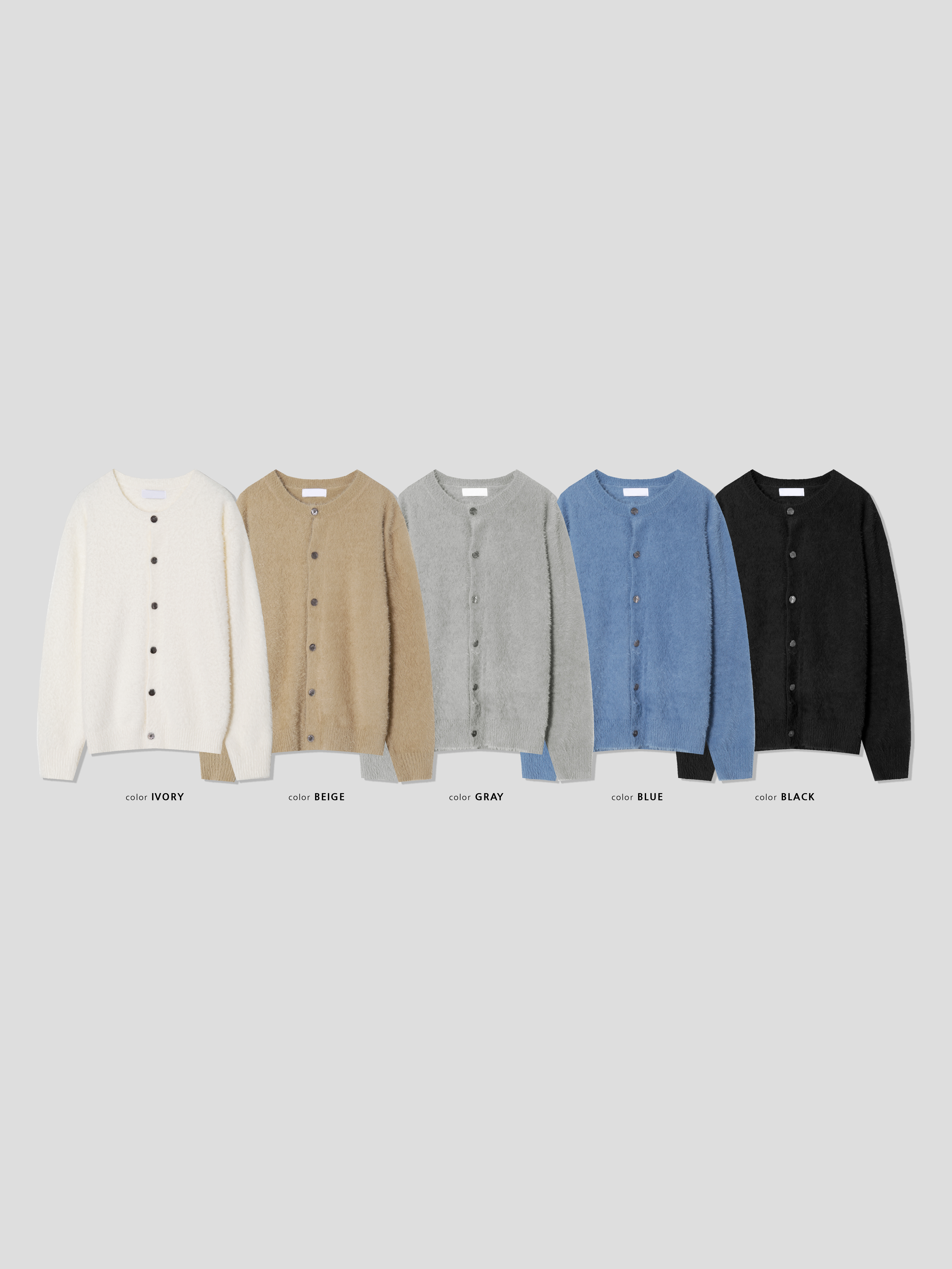 도톰 앙고라 라운드 니트 가디건 5color 상세 이미지 1