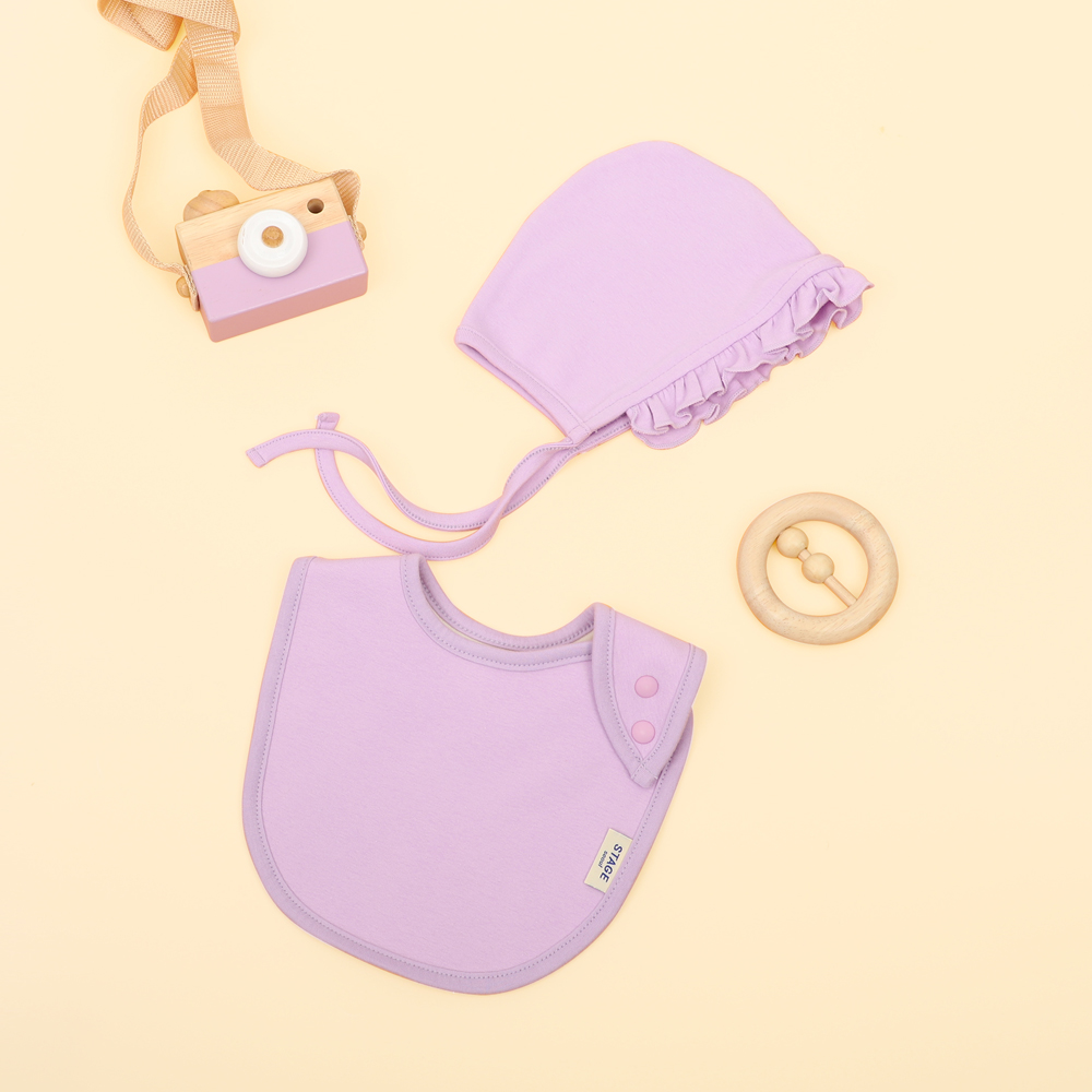 아기 침받이 턱받이 모자 보넷 오가닉 [밀키세트]