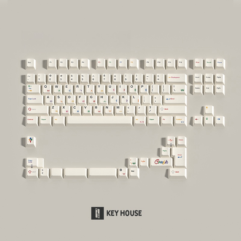 KEY HOUSE 키하우스 크러쉬 키캡 한글 각인 PBT 염료승화 화이트 - 상세 이미지 2