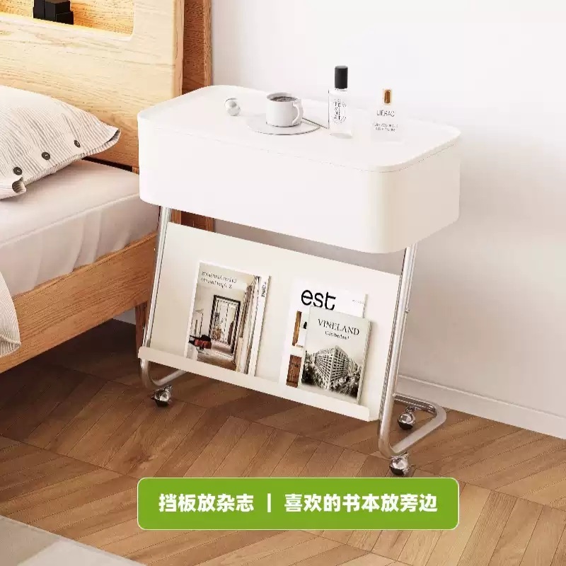 콘센트협탁 사이드 좁은 미니 침대옆선반 침실 수납장 테이블 틈새협탁 틈새 침대 - 상세 이미지 5
