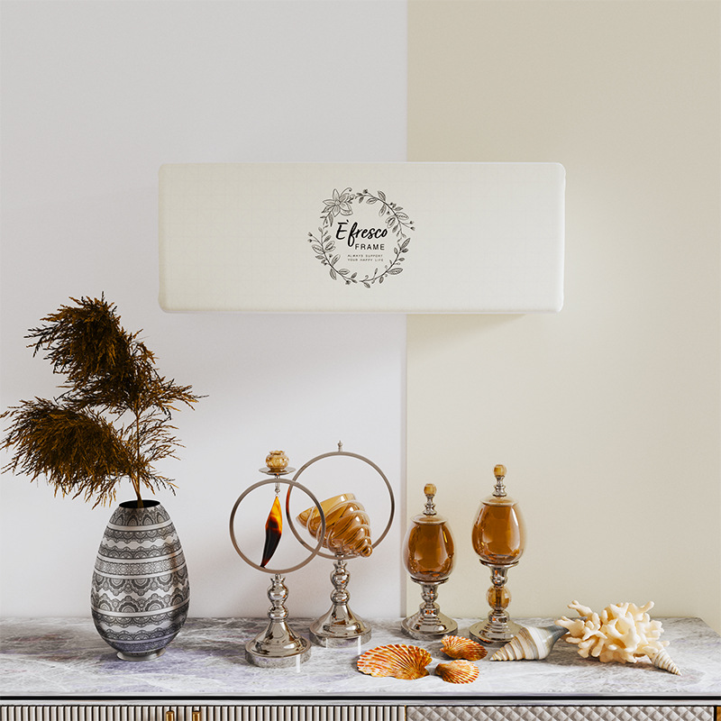 블루U 투인원 에어컨커버세트 벽걸이+스탠드형 먼지차단 삼성무풍 엘지휘센 옐로우베이지