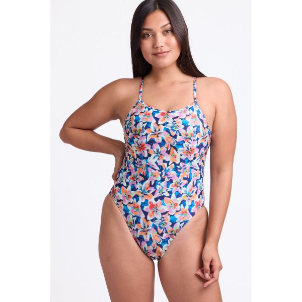 졸린 페리 릴리스 원피스 강습용 실내 수영복 Jolyn Perry Swim Onesie (prints) - Lilies - 메인 이미지