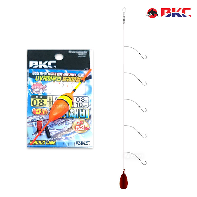 BKC 빙어채비 5본 BK-821 얼음낚시 빙어 낚시 묶음 바늘 - 메인 이미지