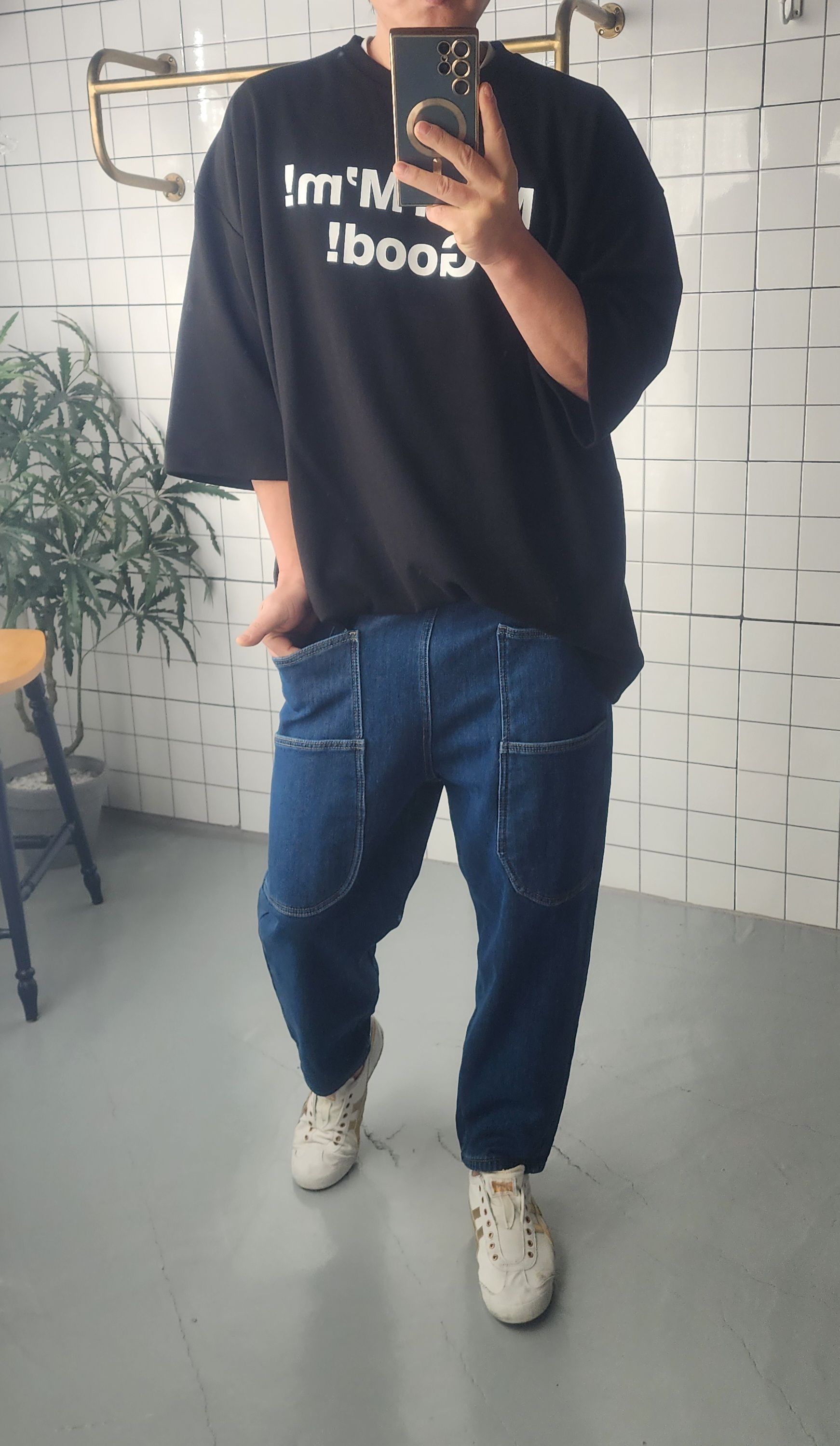 (무배) 오버핏 면 사계절 티셔츠 이미지 6
