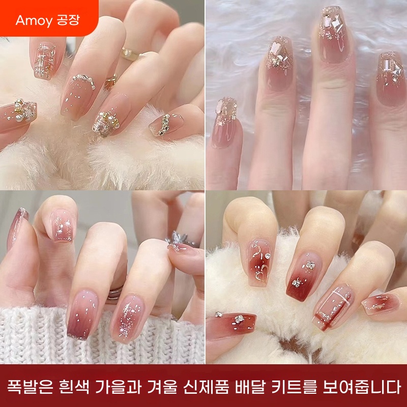 네일팁 인조손톱 리필팁 젤네일팁 붙이는 셀프 겨울네일아트 : JJYoon