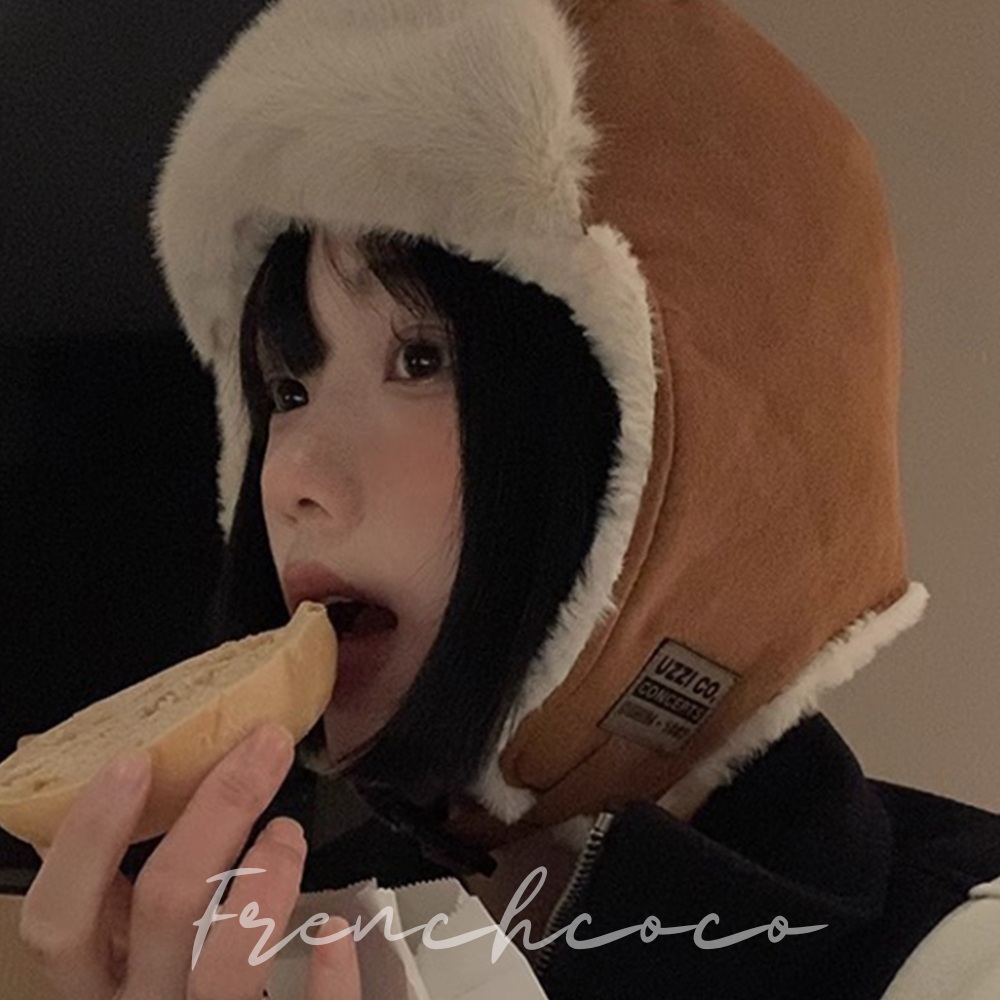 프렌치코코 스웨이드 퍼 귀달이 모자 트루퍼햇 군밤모자 겨울 방한 털모자 - 상품 이미지