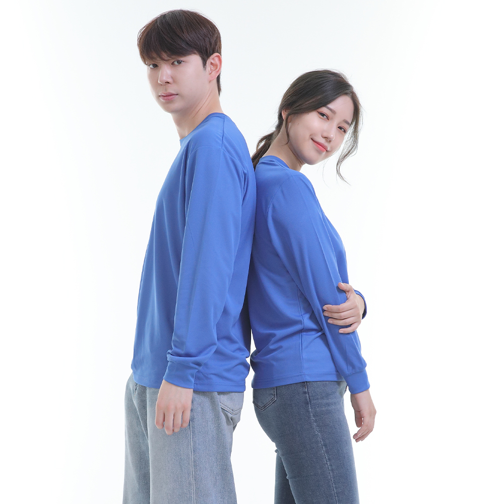 쿨론)기능성코발트라운드 긴팔티셔츠 식당 업소 가게티제작 유니폼셔츠 홀서빙복 이미지 6