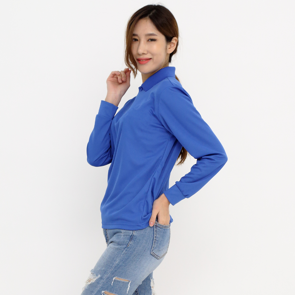 (16color)에어로쿨기능성(포켓없음)딥블루긴팔티셔츠 업소 카페 식당 단체복 홀서빙복 - 상세 이미지 5