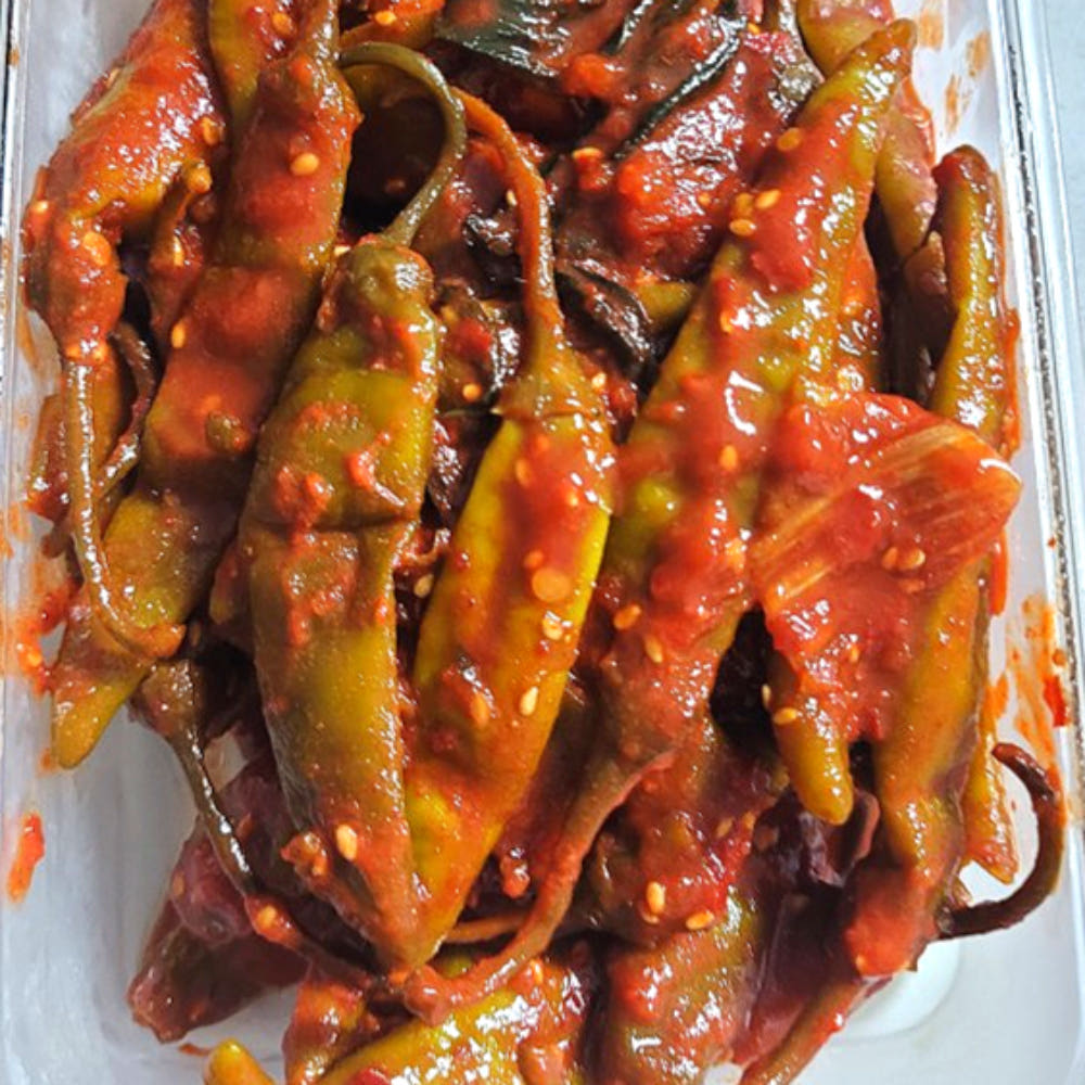 양념 고추 장아찌 삭힌 절임 절인 아삭 대용량 가정용 업소용 도매 500g, 2개 - 상세 이미지 2