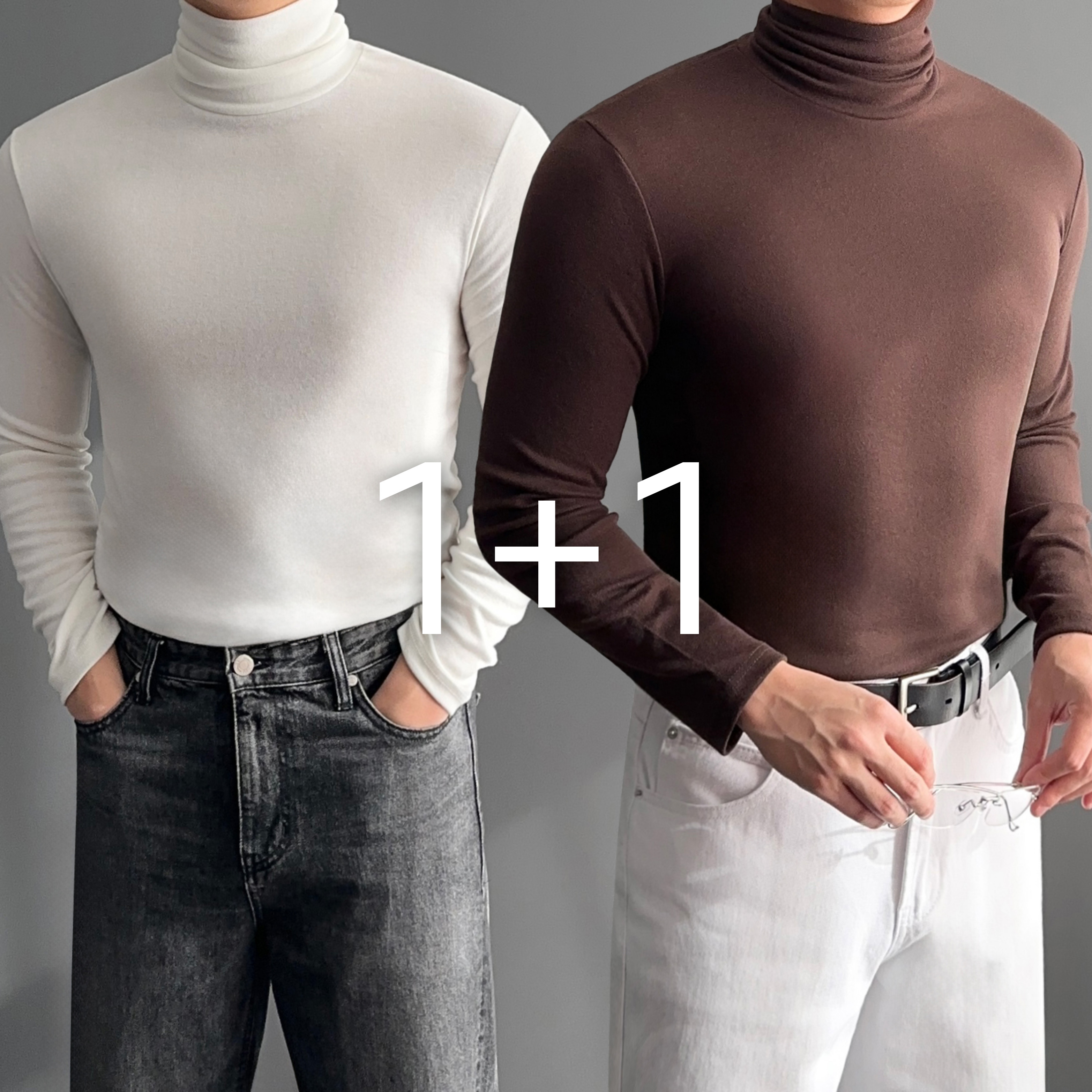 1+1 남자폴라티 남성목티 - 상품 이미지