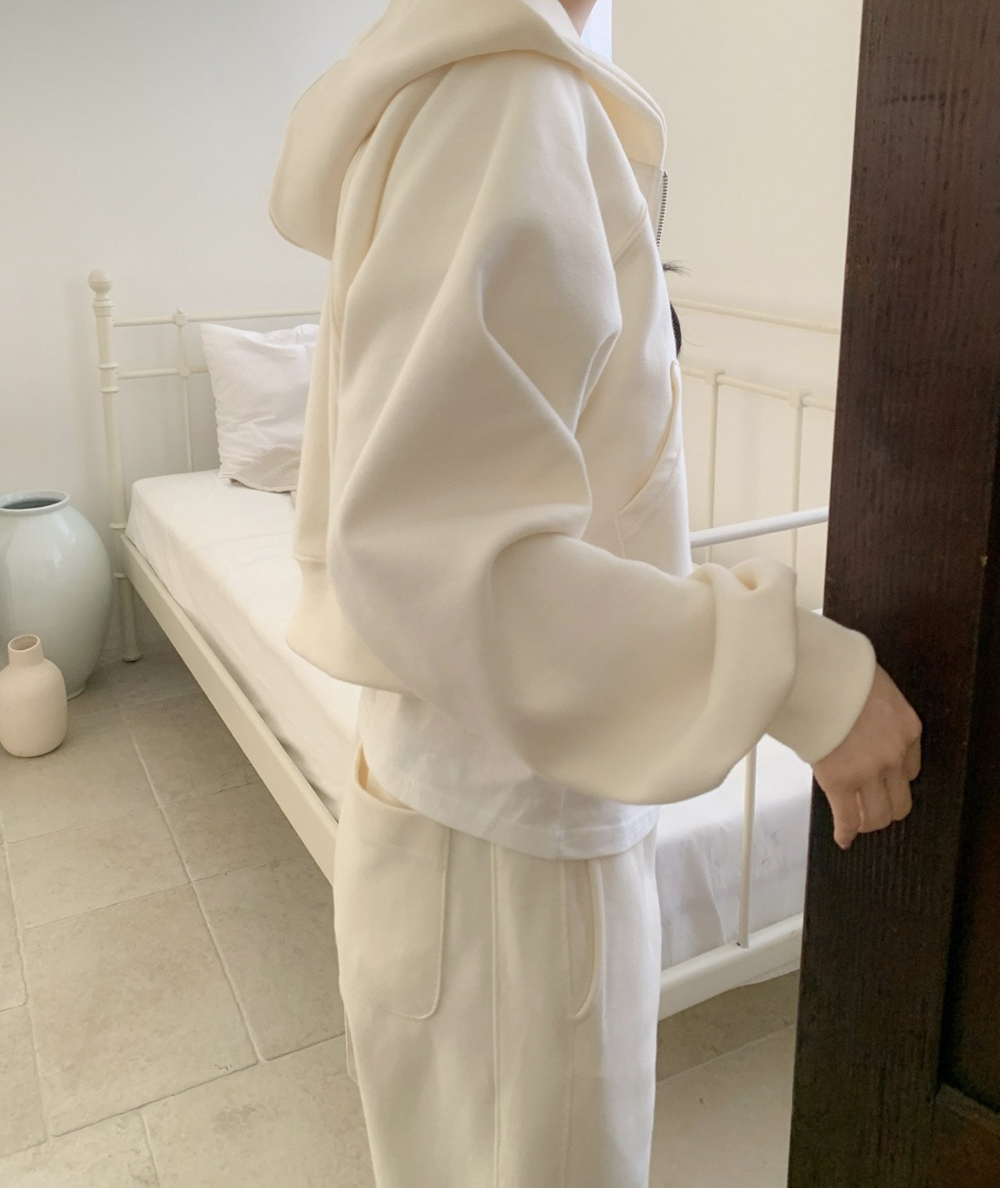 위어 리본 후드 집업 봄 자수 레글런 후디 발레코어 핑크 세미크롭 반 크롭 데일리 점퍼 3color 상세 이미지 10