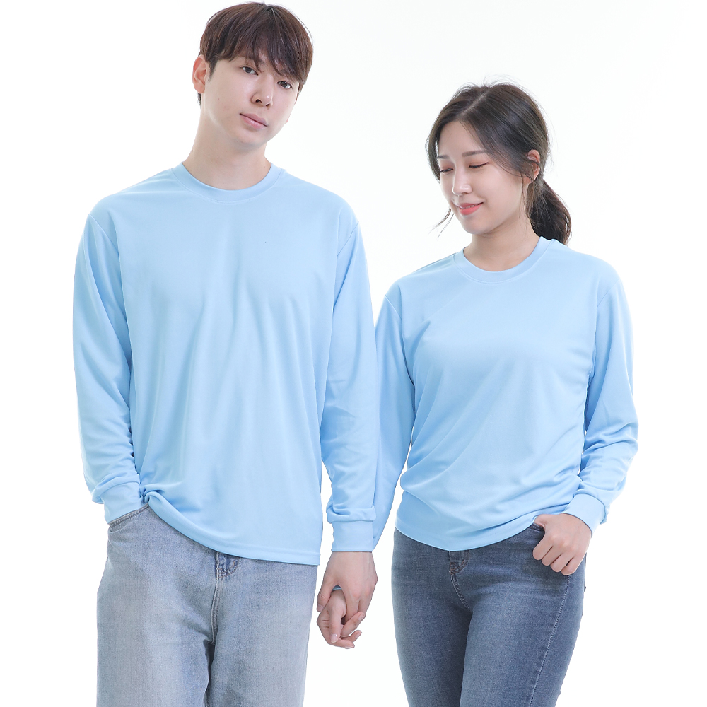 쿨론)기능성소라라운드 긴팔티셔츠 식당 업소 가게티제작 유니폼셔츠 홀서빙복 - 상세 이미지 2
