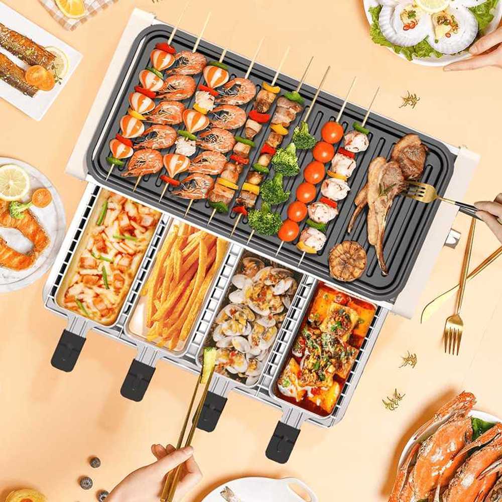 가정용 꼬치 구이 캠핑 멀티 자동 쿠킹팬 화로 삼겹살 - 상세 이미지 2