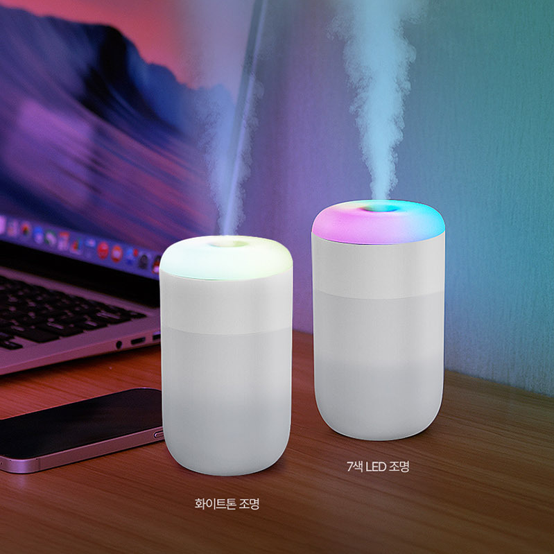 레인보우 LED 무드등가습기 USB 휴대용 초음파 탁상용미니가습기 사무실책상 소형 저소음 - 상세 이미지 3