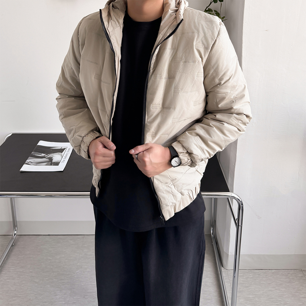 1+1 깔깔이 웰론패딩 남자크롭패딩 - 상세 이미지 5