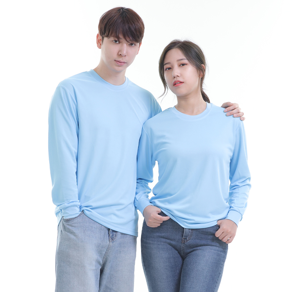 쿨론)기능성소라라운드 긴팔티셔츠 식당 업소 가게티제작 유니폼셔츠 홀서빙복 - 상세 이미지 5