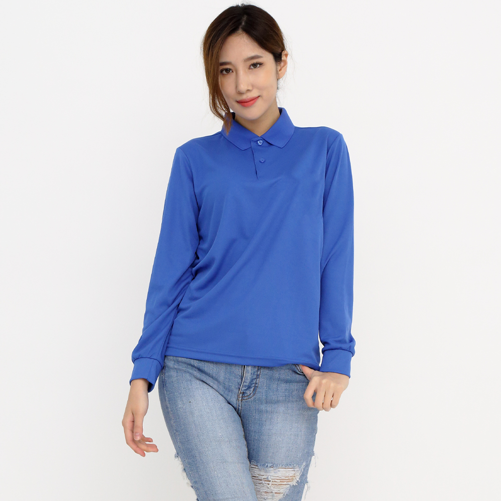 (16color)에어로쿨기능성(포켓없음)딥블루긴팔티셔츠 업소 카페 식당 단체복 홀서빙복 - 상세 이미지 2