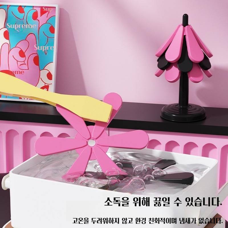 트리 모양 실리콘 냄비받침 실리콘 캠핑 접이식 냄비받침대 집들이선물 - 상세 이미지 4