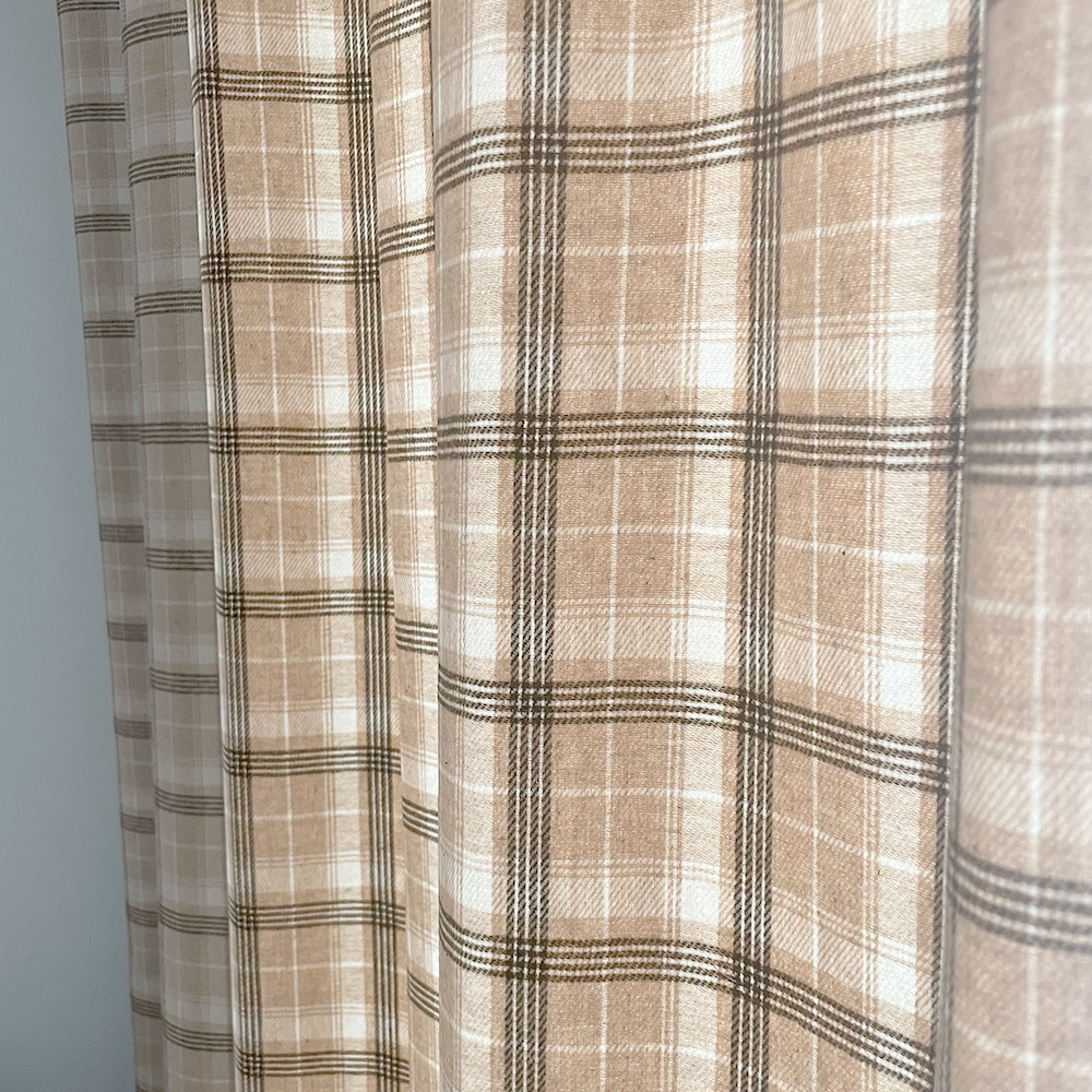 카푸치노 체크 겨울 기모 방한 방풍 아이방 맞춤제작 커튼