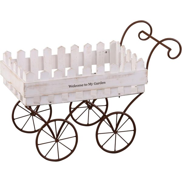 하비터 WEY706WH 피켓 가든 카트 WH 23.6 x 11.4 16.1 인치60 29 41 cm : 모스트원1001