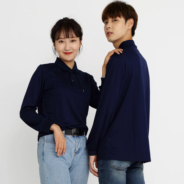 (16color)쿨론기능성곤색긴팔티셔츠 식당유니폼 단체티셔츠 가게티로고제작 홀서빙복 - 상세 이미지 5