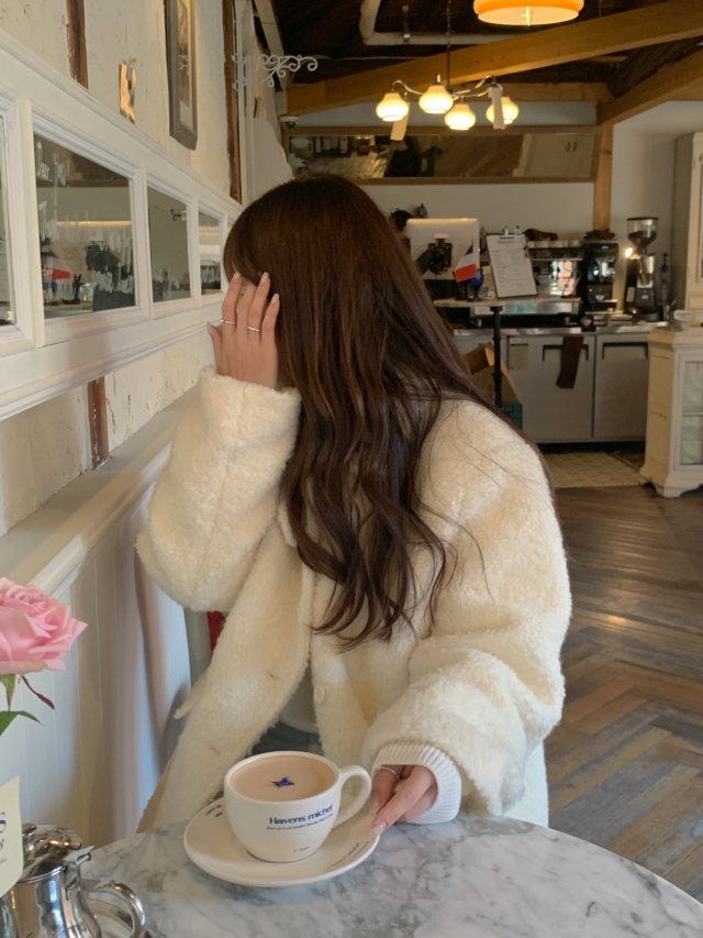 💕URBANE MADE 양모55 💕오레오 오버핏 울 부클 하프 코트 (2c) 상세 이미지 180