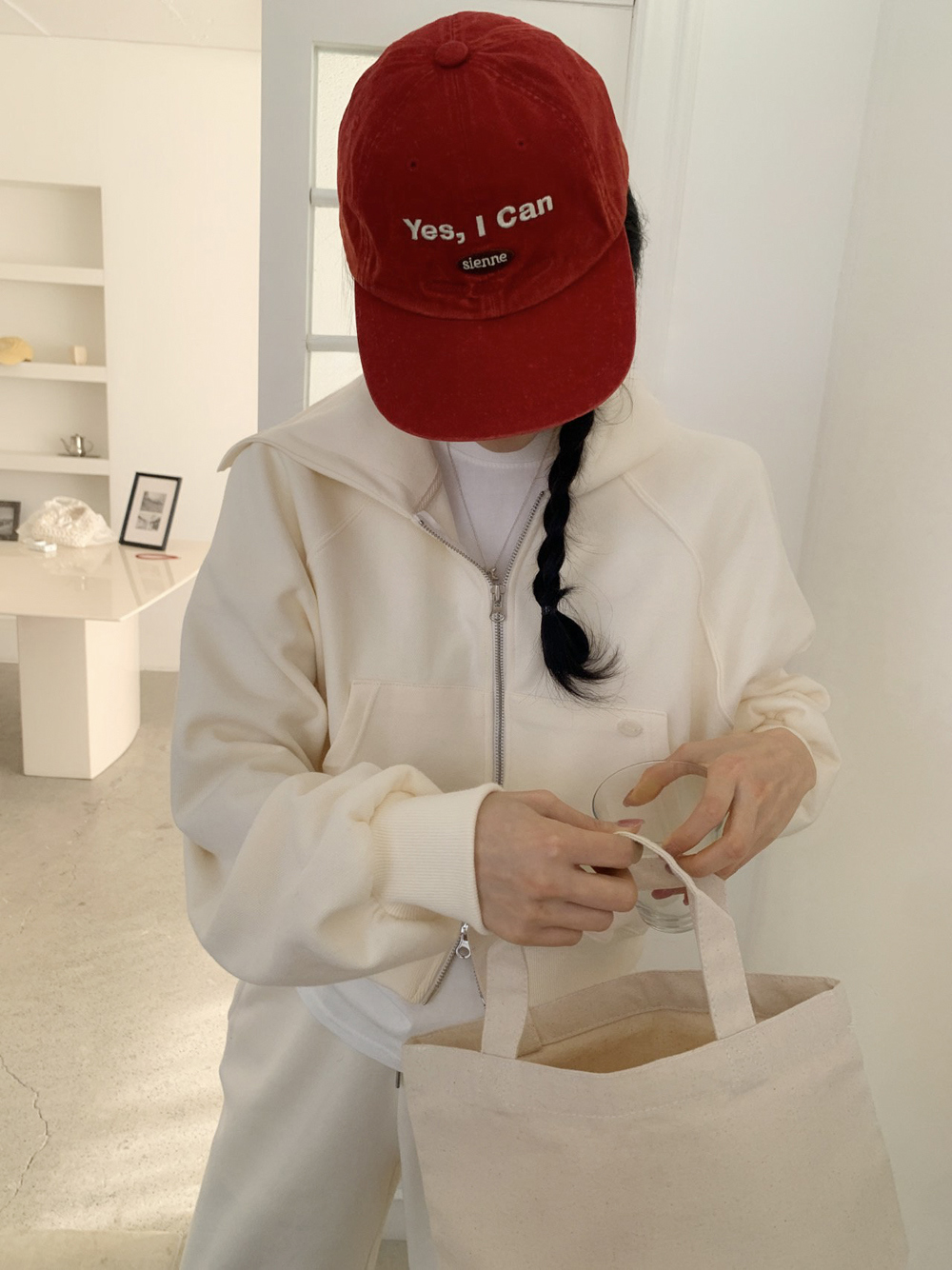 위어 리본 후드 집업 봄 자수 레글런 후디 발레코어 핑크 세미크롭 반 크롭 데일리 점퍼 3color 상세 이미지 9