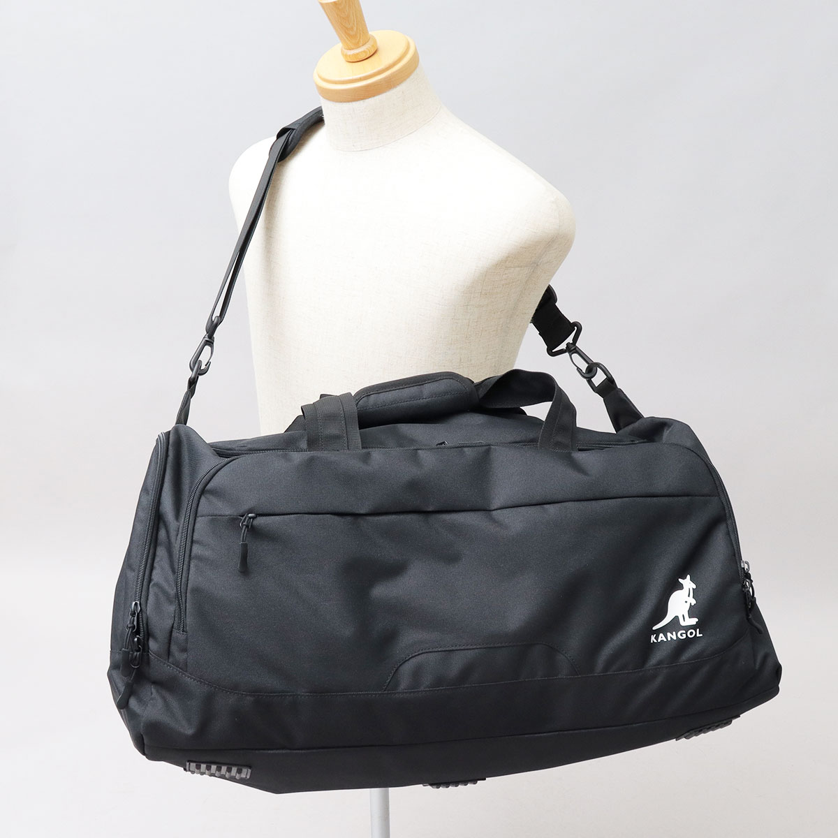 캉골 KANGOL 대용량 스포츠 여행 헬스 가방 보스턴백 50L 블랙 이미지 8
