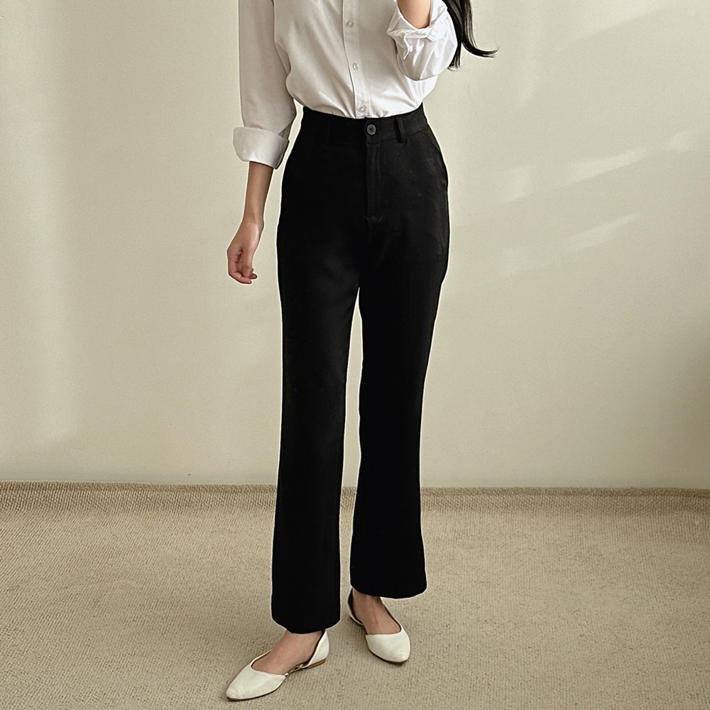 여자 부츠컷 슬랙스 여성 바지 하이웨스트 스판 정장바지 - 상세 이미지 4